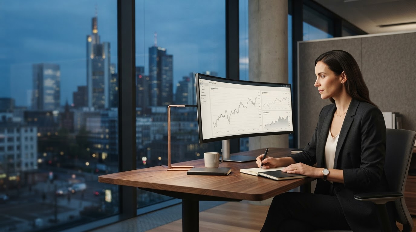 Finelo Investment Platform data analysis dashboard representing calm, methodical investment oversight